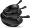 Cast iron Frying Pan Skillet Set, 3Pcs Non Stick Pre Seasoned Cast Iron Pans for Grilling, Frying, Searing & More Oven Safe Induction Frying Pan Cookware Pots Set 6 inch 8 inch 10-inch for Stovetop