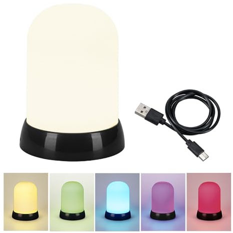 Ideen mit Herz | LED Tischlampe Leuchti Nachtlicht Tischleuchte | mit Farbwechsel | Ø 14,5 cm, 20 cm hoch | batteriebetrieben | Nachttischlampe | Stimmungslicht |