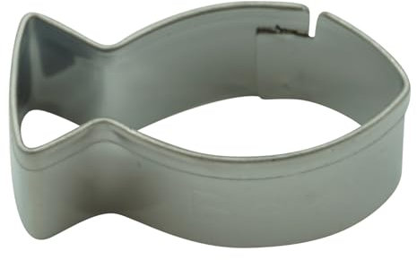 BekkiB - Mini-Ausstecher Fisch - Achtung, sehr klein ca. 30 x13 mm - Spülmaschinengeeignete Fisch-Ausstechform aus Edelstahl - Für Fondant oder Marzipan-Deko für Kommunion, Taufe & Firmung - 8365
