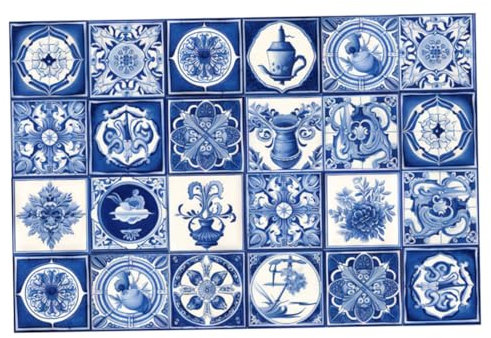 Uonlytech 1 Satz Fliesen Wandaufkleber Fliesenaufkleber Boden Schälen Und Kleben Bodenbelag Dekorativer Wandaufkleber Fliesen Kleben Fliese Retro Toilette Teppich Linoleum Pvc 24st