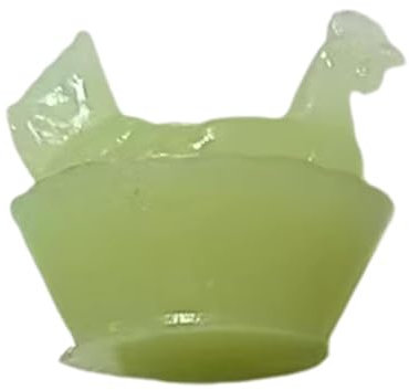 Mini gallinas de cristal cubiertas en nidos, figuras de gallina de cristal en nido, estilo depresión en salero, gallina de pollo, gallina D