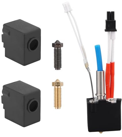 BTFO Hotend Kit für Kobra 2 Neo Pro Plus Max, Hotend Druckkopf Extruder Kit mit 1x Hotend Zubehör 2x Silikon Schläuchen 2x gehärteten Stahl und Kupfer Düsen