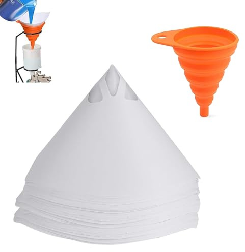 160 Stück Lacksiebe, Papier Lackfilter mit Faltbarer Silikontrichter Lacksieb Farbsieb 100 Mesh Filter Filterkegel Filterpapier für Autolack Lacken Farben