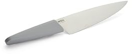 Woll – Cutting Edge Kochmesser 20 cm – Großes Küchenmesser aus deutschem Edelstahl DIN 1.4116 – ergonomischer Griff grau – Scharfes Allzweckmesser für Fleisch, Fisch & Gemüse
