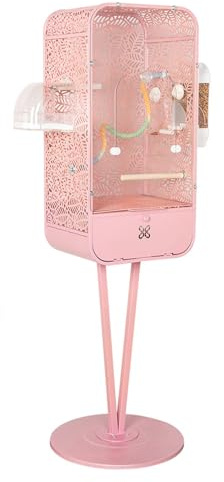 Stabiler Vogelkäfig mit Ständer, spritzwassergeschütztes Design, ideal für kleine bis mittelgroße Vögel, perfekt für Sittiche und Sittiche