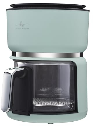 Kelen & Willian Gen2 Clear Glass Air Fryer - 3L - 1200W | Smart and Compact Countertop Borosilicate Glass Air Fryer | In 5 Colours | Air Fry, Roast, Bake, Re-Heat | No Teflon Coating | Sage Green