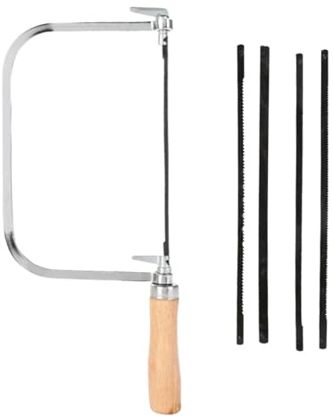 Jeweler's Saw, Jewellery Saw, NlsqEU Manuelle Drahtsäge, Verstellbarer Sägebogen mit 4 Sägeblättern, DIY U Förmige Handsäge, Laubsäge, Holzbearbeitungssäge, zum Sägen von Holz, Metall, Kunststoff
