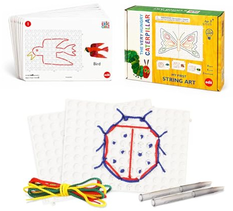 Busy Play The Very Hungry Caterpillar My First String Art | Early Learning Toddler Craft Set | Fine Motor Skills with Colourful Strings | Sensory Toy for Ages 3+