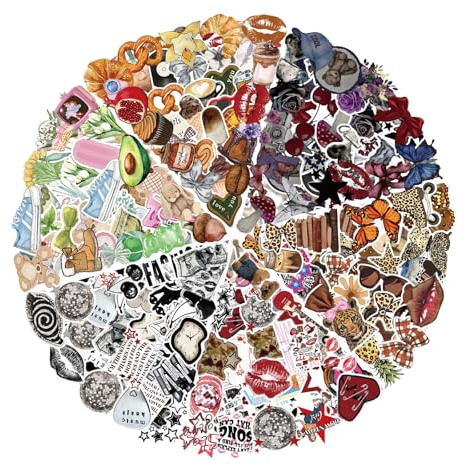 Bubaxuce 300 Stück Aufkleber für Mädchen Y2k Aufkleber Süß Sauberes Mädchen Dekorative Aufkleber Pakete Vinyl für Laptop Wasserflasche Skateboard Scrapbooking Party