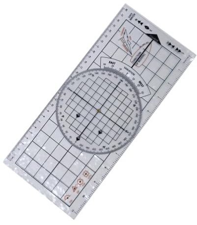 FewNvWa Tracciatore Di Rotta per La Navigazione, Divisore per Navigazione in Plastica, Misura 29,46 X 12,95 Cm, Goniometro Con Una Mano Singola per La Gazione Costiera, La Gazione E L'addestramento