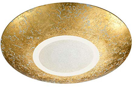 Trio Leuchten LED Deckenleuchte Chiros 624110279, Metall goldfarbig, Glas weiß satiniert, ink. 12 Watt LED, inkl. 3.5 Watt LED