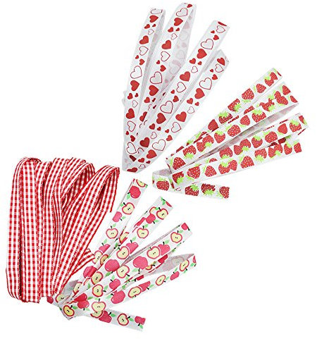 com-four® 4X Dekoband - Geschenkband in 4 Designs zum Verpacken und Dekorieren - Schleifen-Bänder für Geschenke und Einmachgläser (04 Stück - Dekoband)