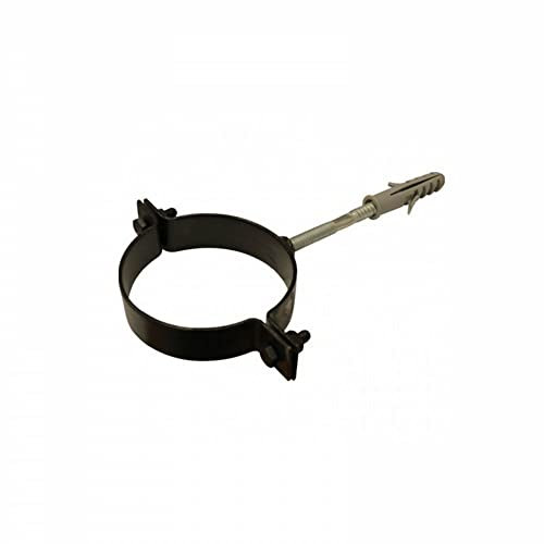 Collier Ø 80 Bande Mural Support de Tuyau pour Radiateurs Noir Opaque Conduit de Fumée Poêle à Granulés Fabriqué en Italie