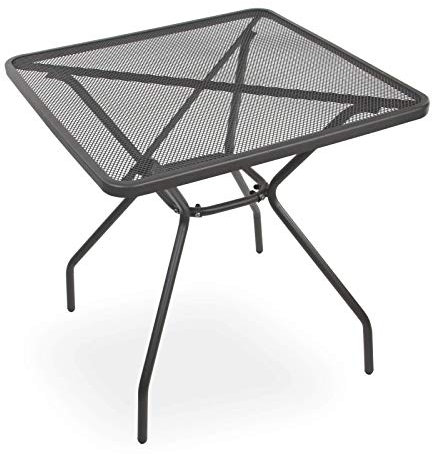 DEMA Gartentisch Seattle Balkontisch Streck-Metall-Tisch Abwaschbar 70x70cm