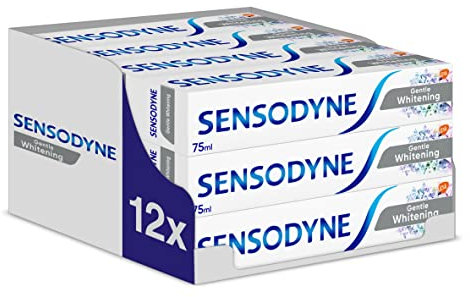 Sensodyne Whitening Sensitive Toothpaste, Daily Care Gentle Whitening, 75 ml, Pack of 12