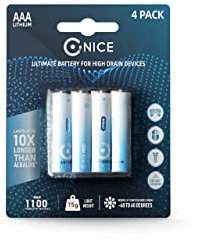 (Pack De 4) Nice Power AAA Haute Puissance Batteries Au Lithium 1100 mAh 1,5 V Capacité Ultimate Mignon L91 Home Security CCTV Batterie Gaming Appareil Photo Numérique