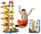 Koolbitz Extra Large 4-Storey Car Park Garage Playset Toy with Wind-Up Lift, Spiral Ramps, Car Wash, Fuel station, Maintenance Lift, and cars for Boys and Girls aged 3+