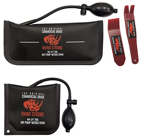 Rhino Strong The Original Commercial Grade Air Wedge Bag 2.0 Pump Professional Leveling Kit & Alignment Tool Shim Bag in The Popular Medium and Large Size (2 Pack).