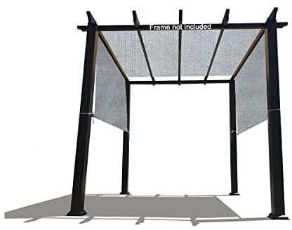Universal Pergola Ersatz-Sonnenschutz für Baldachin mit atmungsaktivem HDPE-Gewebe und Stangentaschen für 3 x 3 m Pergola, Baldachin-Größe: 492 cm L x 274 cm B (Hellgrau)