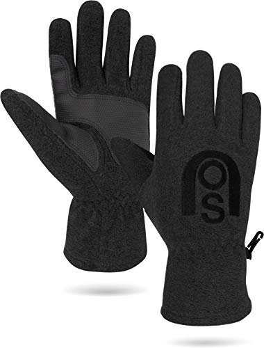 normani Winter Fleece Handschuhe Schwarz mit Thinsulatefütterung bis -10 Grad Farbe Schwarz mit Silikonhandfläche Größe XL