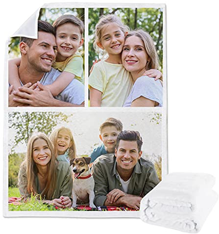 Lehaha personalisierte Decke mit Foto Selbst Gestalten Flanell Decke,Flauschige Extra Weich Wohndecke Flanell Couchdecke,Geburtstag Hochzeit Geschenk für Erwachsenes Baby Haustier,(150x220cm)