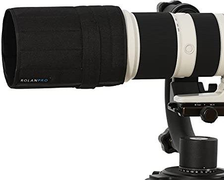 Rolanpro Teleobiettivo compatto pieghevole per Sony 200 600mm/Sony FE 200-600mm F5.6-6.3G OSS morbido pieghevole comodo cappuccio di ricambio #nero impermeabile