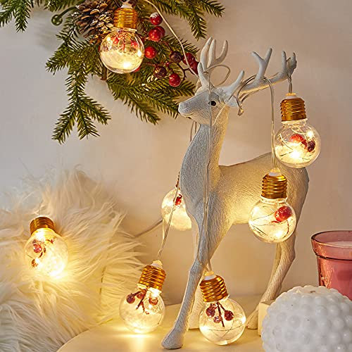 Led Lichterkette, Lichterkette Innen 4m, Led Lichterkette Mit Batterie, AußEn Wasserdicht Garten Lichterkette FüR Partys, FüR Hochzeit Party AußEn Innen Weihnachten Decor (Rote Früchte)