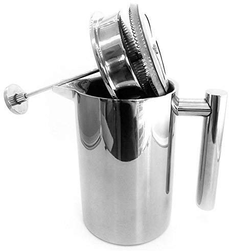 Kaffeedrücke, französische Presse, Edelstahl, doppelwandig, isoliert, mit Filter, Kaffee-Teekanne, 800 ml