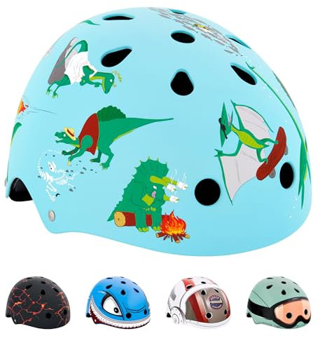 Hornit Kids Bike Helmet | Multi-sport for Skateboard, Skating & Scooter | BMX | Toddler (Small, Jurrasic)