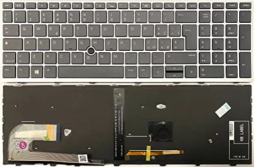 INFOELETTRONICA LO STORE DELLA CONVENIENZA E QUALITA' Tastiera Italiana per HP Elitebook 850 G5 850 G6 RETROILLUMINATA E TRACKPAD Frame Silver