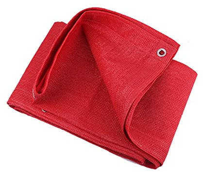 DSWZLQDXB Sonnensegel rot,Schattiernetz Schattierungsrate 95% Schattentuch HDPE Sonnenschutzgewebe Sichtschutz Markisenschutzhüllen Geeignet für Garten Blumen und Pflanzen Zaun Balkon Freien (8×10m)