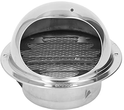 HOSIS Grille d'aération Ronde en Acier Inoxydable, Grille de Ventilation Ronde Facile à Installer, Anti-Pluie pour évents de sèche-Linge pour Hottes aspirantes (110 mm/4,3 Pouces)