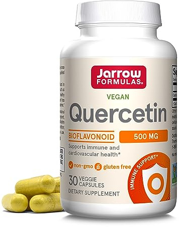 Jarrow Formulas Quercetin 500mg Capsules - 30 Veggie Caps - Supports Antioxidant Status, Cardiovascular Health & Immune Health - 30 Servings