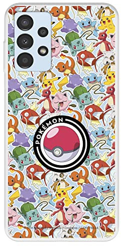 Schutzhülle für Samsung Galaxy A13 4G Offizielles Pokémon-Sticker-Pokéball-Muster zum Schutz Ihres Handys, flexibles Silikon, offizielles Lizenzprodukt von Pokémon