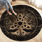 PBTMCD 3D-Druck Wikinger Muster Rund Bodenschutzmatte, Wohnzimmer-Matten Rutschhemmende Rückseite Stuhlkissen, Haus dekorieren Teppich,Tree of life6,120x120cm