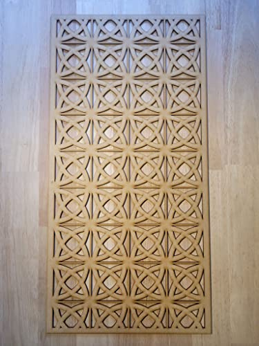 Generic Celtic Circles Panel Screen Radiator Cabinet Wall Decorative Screening-Grille Perforated MDF Panel (600x300mm) 0033 (6mm Thick MDF Primed White)