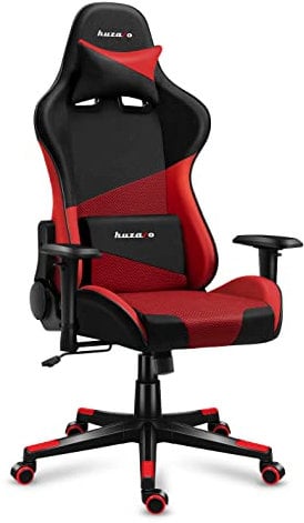 huzaro Force 6.2 | Chaise Gamer | Tissu HD | Jusqu'à 130 kg | Réglable en Hauteur | Appuie-tête | Ergonomique | PC Gaming | Siege Bureau | Rouge