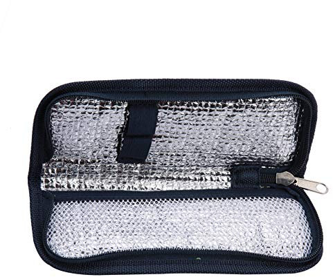 Insulin-Kühler-Reisetasche, Tragbare Isolierte Diabetiker-Organizer-Kühltasche für Insulin-Pens und Blutzuckermessgerät-Zubehör, Langlebige Medizinische Reisetasche für Diabetiker (Navy blau)