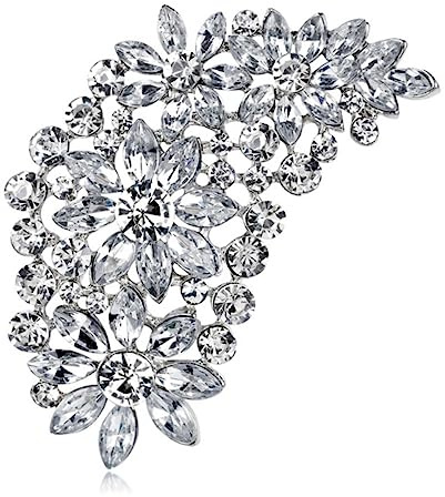 YAHOYA Luxe Grande Taille Coloré Strass Broche Plume Mode Broches pour Femme Élégant Corsage Cristal Accessoire Bijoux