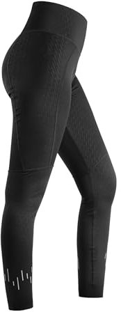 INBIKE Leggings Hose Damen Lang Sporthose Sportleggings High Waist Radhose Thermoleggins Fitness Gym Fahrradhose Radlerhose Winter Schwarz M