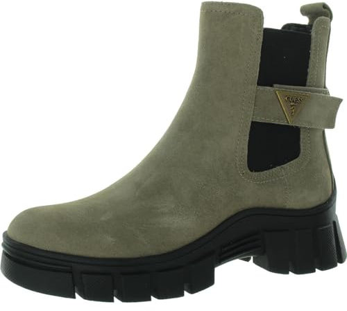 GUESS Stivaletti Hensly Donna, Camoscio Marrone Chiaro 230, 37 EU