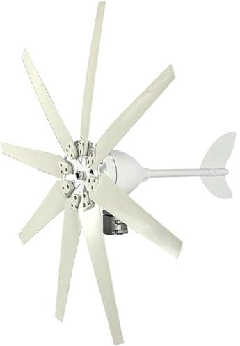 Turbina Eólica de Eje Vertical, Pequeño Generador de Viento de 5 Palas y 1500 W, con Controlador, Aerogenerador Sin Ruido, for Barcos de Camping en Casa (Size : 12v)