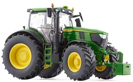 WIKING 077870 John Deere 6R 250 Modelltraktor, 1:32, Metall/Kunststoff, Ab 14 Jahre, Viele Funktionen, Motorhaube zum Öffnen, Bewegliche Ober- und Unterlenker, Inkl. Frontgewicht