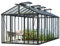 GFP Gewächshaus Hera 9 Glasgewächshaus 263x575 cm Aluminium-Rahmen Farbe Anthrazit mit autom. Fensteröffner & Klapptisch