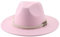 SOYNIA Fedora Trilby Filzhut Hut Hüte Für Damen Fedora Gefilzt Herrenhut Panama Lässig Vintage Western Cowboy Kette Breite Krempe 52–54 cm (Kinder) Rosa