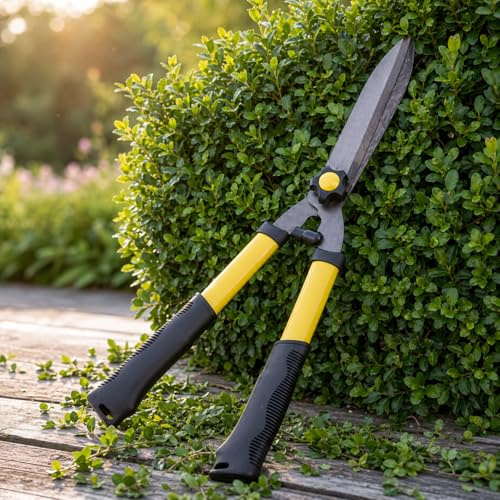 Garden Mile 22 Inch Heavy Duty Garden Shears for Grass Shrubs Hedges Comfort Grip Loppers for Gardening Tools Anti Stick Hedge Shears with Adjustable Screw Carbon Steel Garden Tools for Gardening