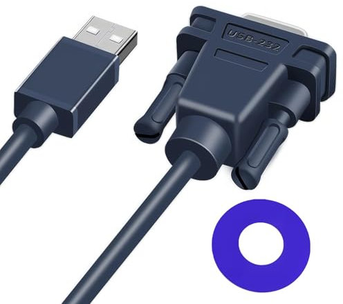 cable Adaptateur USB vers série RS232,(120cm) Câble série, Adaptateur USB vers RS232 mâle (9 Broches) DB9 Chipset Prolific compatible pour Windows, Mac, Linux (CB-DB9P)
