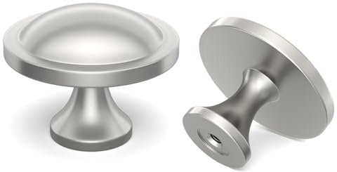 LONTAN 10 Stück Möbelknöpfe Schrankknöpfe Silber Möbelknöpfe Edelstahl Knöpfe für Schränke Schubladengriffe Kommodenknöpfe Küchenknöpfe Knöpfe für Badezimmer,Schlafzimmer