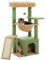 PAWZ Road Árbol de cactus para gatos de interior con condominio súper grande, 1 tabla de sisal, 3 postes rascadores, torre rascadora para gatos con hamaca grande y perca, 90 cm, verde