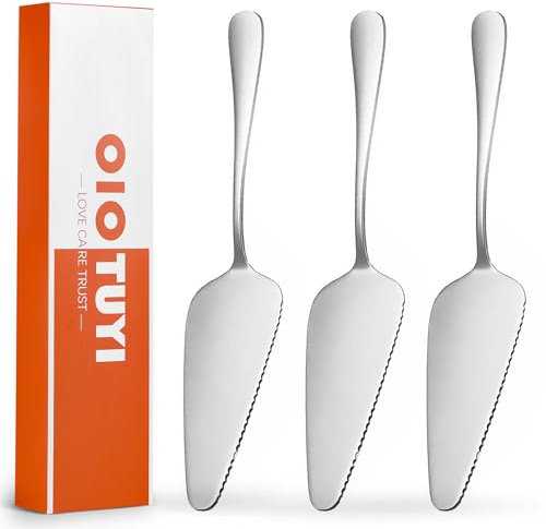 OioTuyi 3 Stück Edelstahl Tortenheber und Kuchenschaufel Set, ideal für Küche, Restaurants und Partys, inklusive Lasagneheber, Kuchenmesser